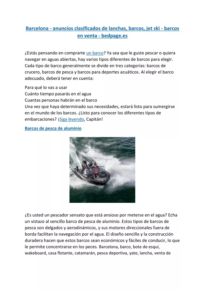 barcelona anuncios clasificados de lanchas barcos
