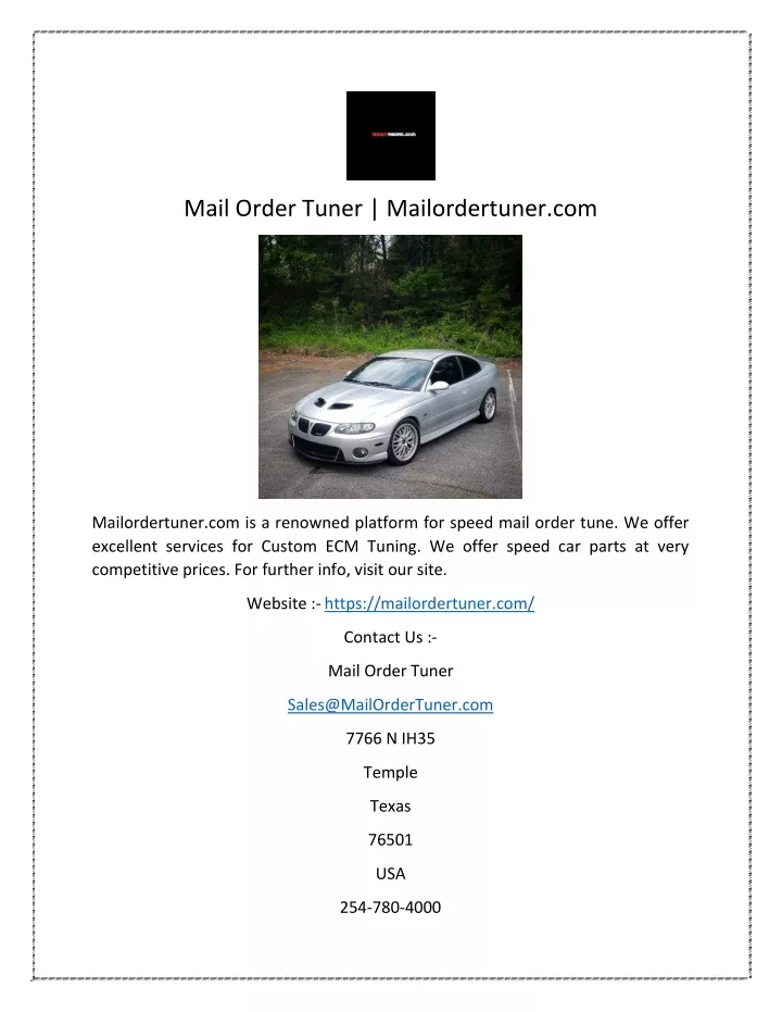 mail order tuner mailordertuner com