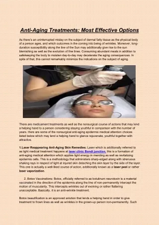 Anti-Aging Treatments Most Effective Options
