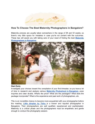 how to choose the best maternity photographers
