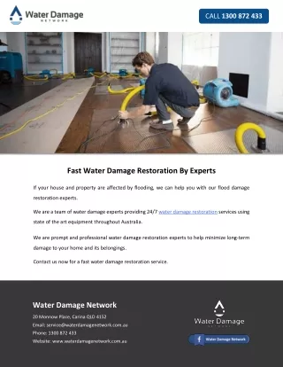 Fast Water Damage Restoration By Experts