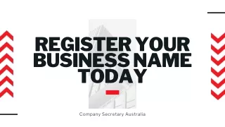 Register Your Business Name Today