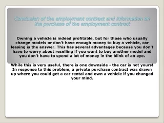 conclusion of the employment contract