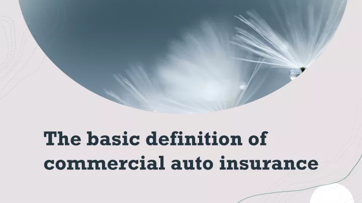 the basic definition of commercial auto insurance