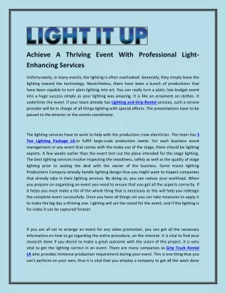 achieve a thriving event with professional light