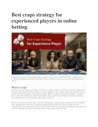 best craps strategy for experienced players