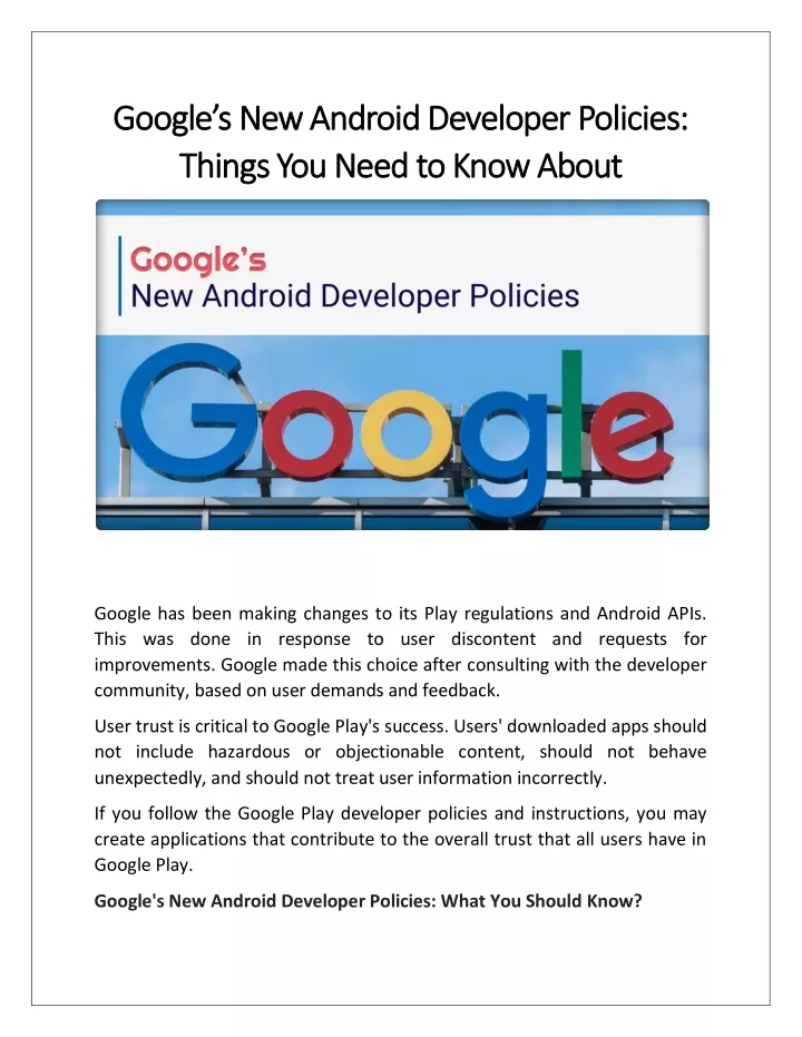 google s new android developer policies google