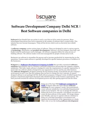 Software Development Company Delhi NCR