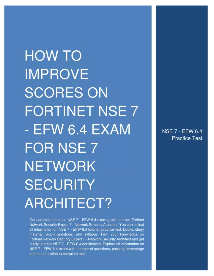 how to improve scores on fortinet