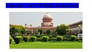Supreme Court of India Judgements
