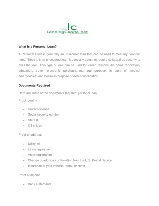 what is a personal loan