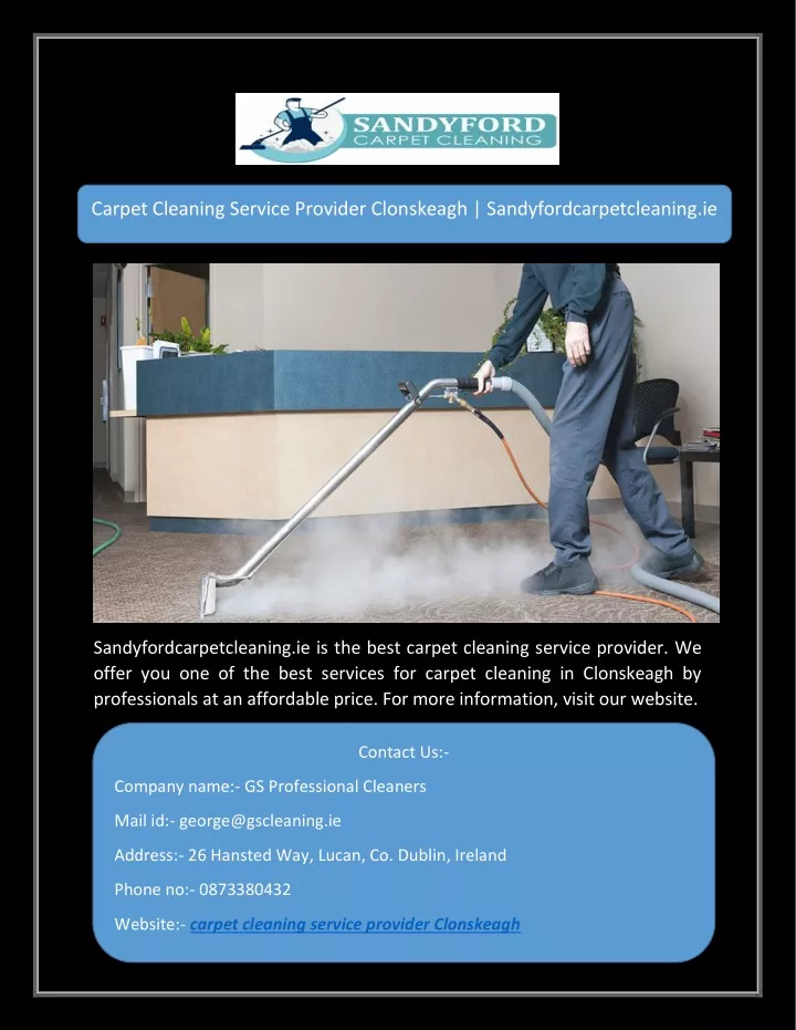 carpet cleaning service provider clonskeagh