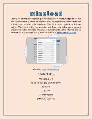 Email Address Lookup | Minelead.io