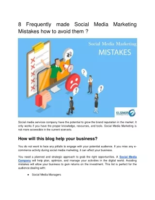 PDF 8 Frequently made Social Media Marketing Mistakes how to avoid them