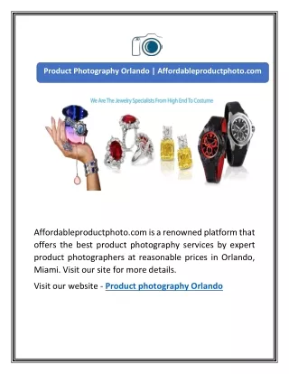 Product Photography Orlando | Affordableproductphoto.com
