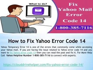 how to fix yahoo error code 14