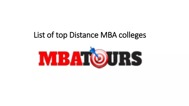 list of top distance mba colleges
