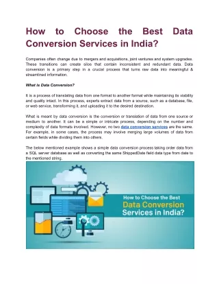 how conversion services in india