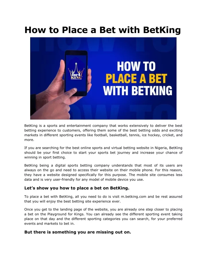 how to place a bet with betking