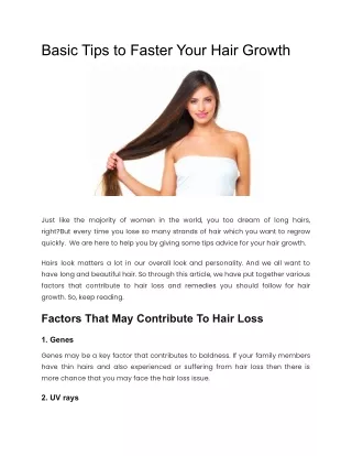 Basic Tips to Faster Your Hair Growth