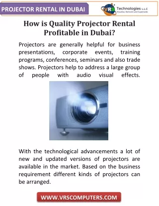 projector rental in dubai