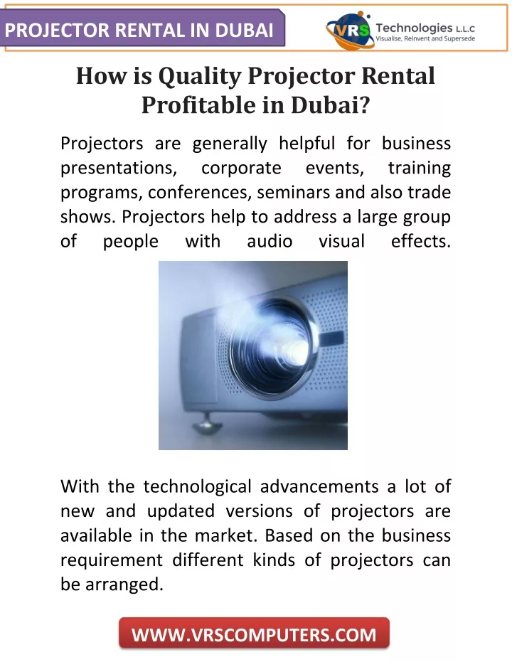 projector rental in dubai