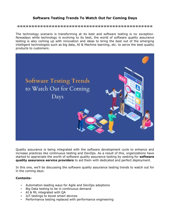 software testing trends to watch out for coming