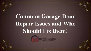 Common Garage Door Repair Issues and Who Should Fix Them - PDF