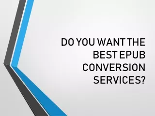 EPUB CONVERSION SERVICES