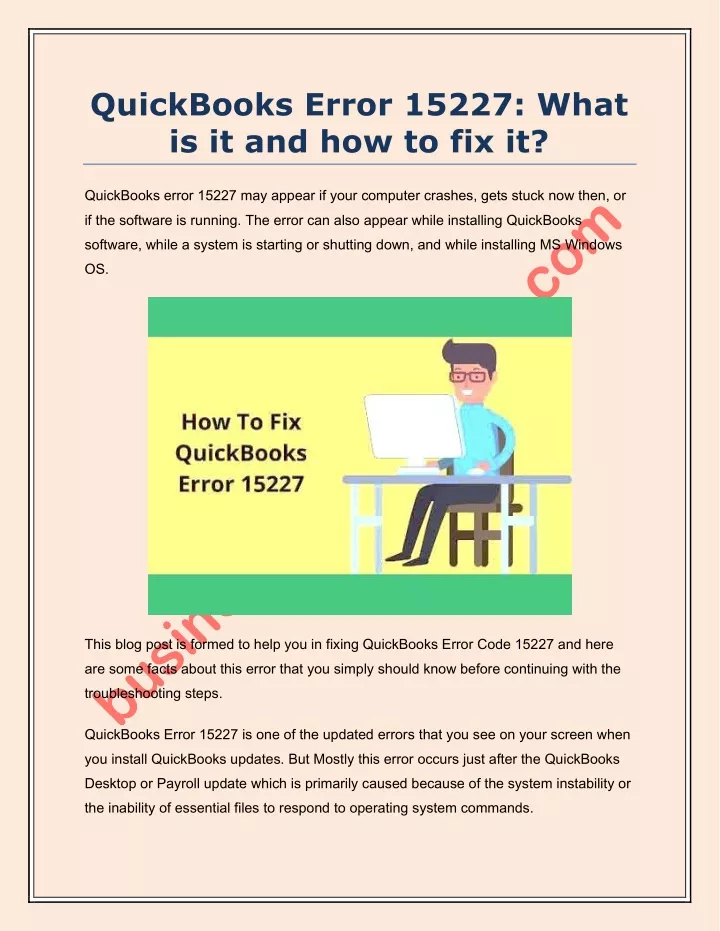 quickbooks error 15227 what