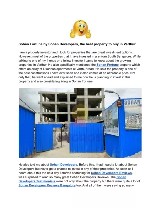 sohan fortune by sohan developers the best
