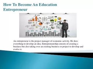 How To Become An Education Entrepreneur - Matthew Bruce Hintze