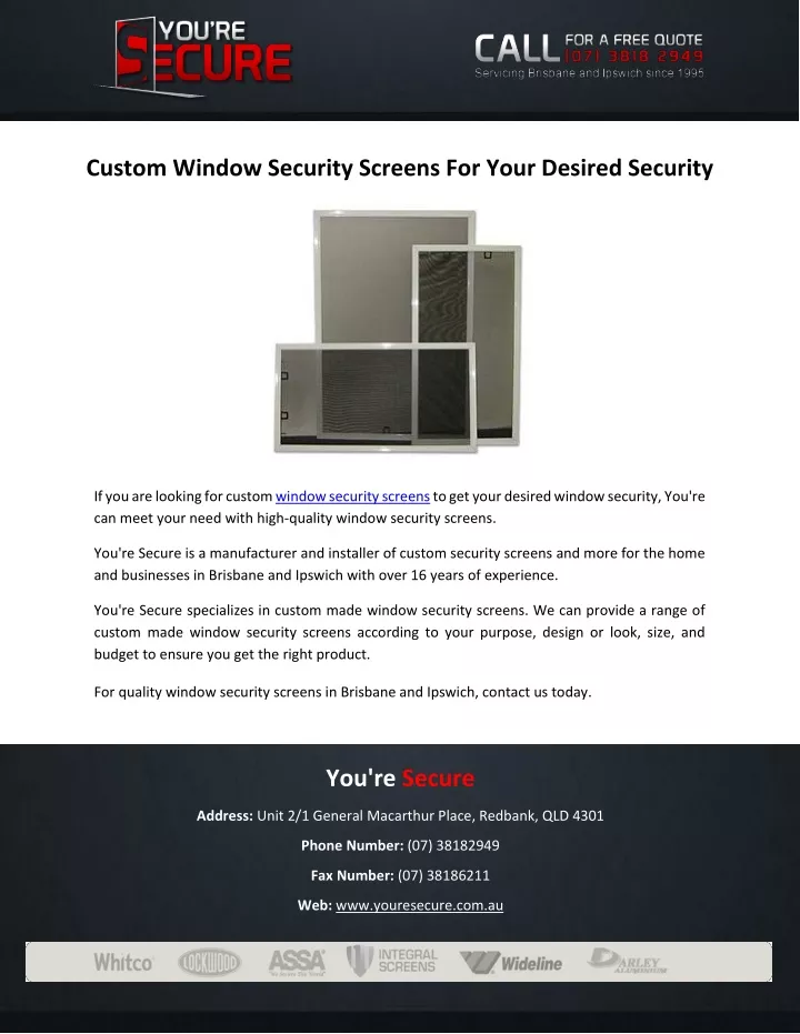 custom window security screens for your desired