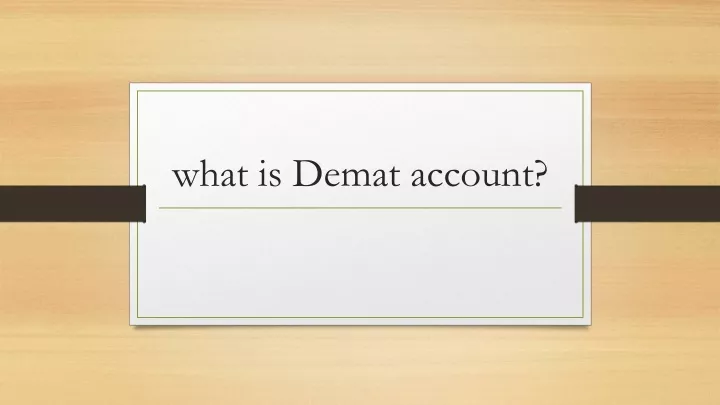 what is demat account