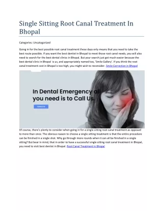 Root canal treatment in Bhopal