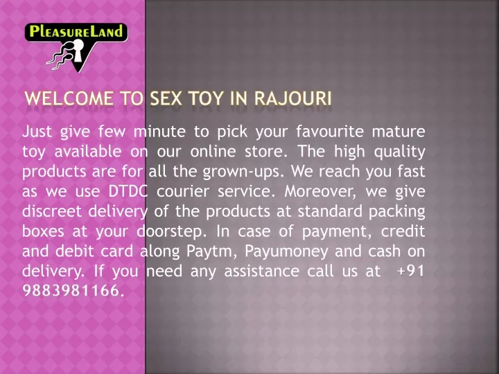w elcome t o sex toy in rajouri