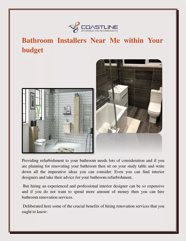bathroom installers near me within your budget