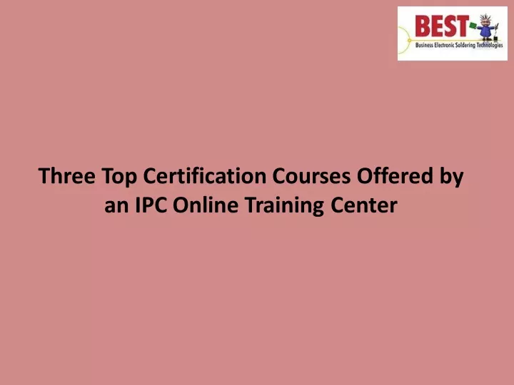 three top certification courses offered