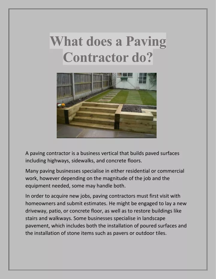 what does a paving contractor do