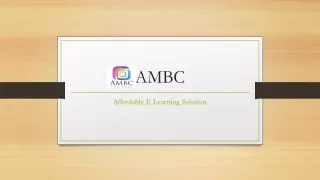 Affordable E Learning Solution - AMBC