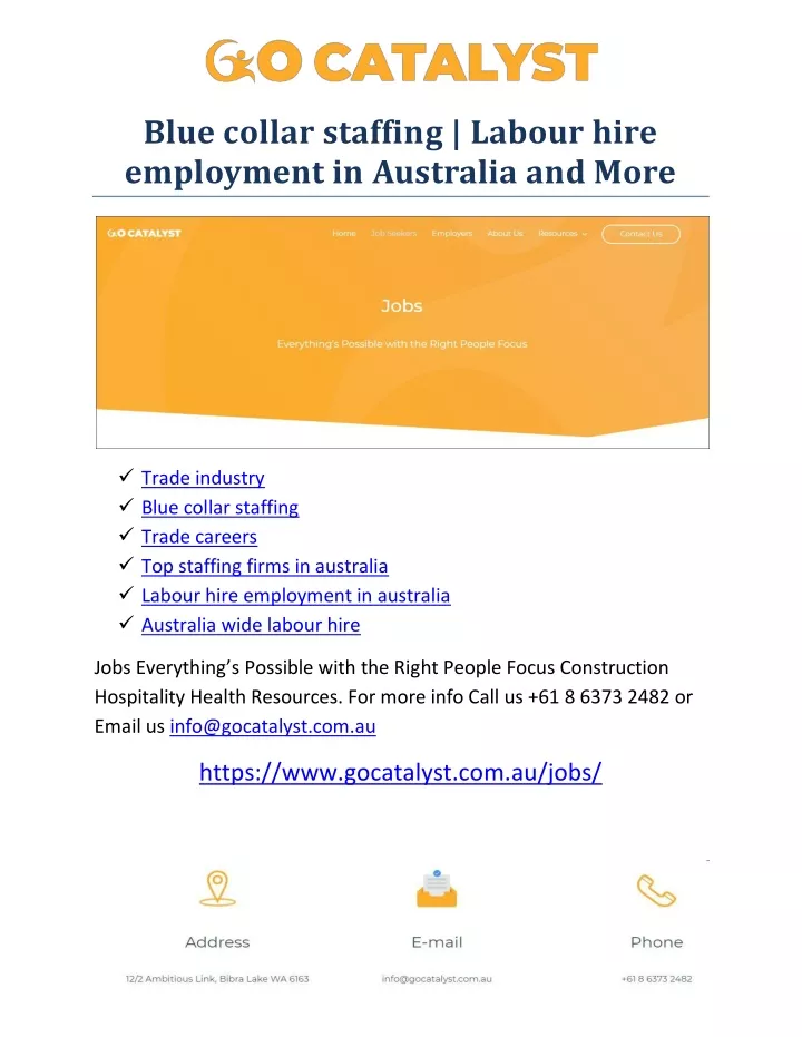 blue collar staffing labour hire employment