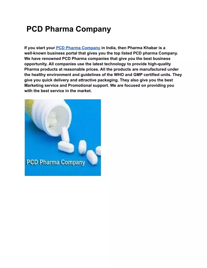 pcd pharma company