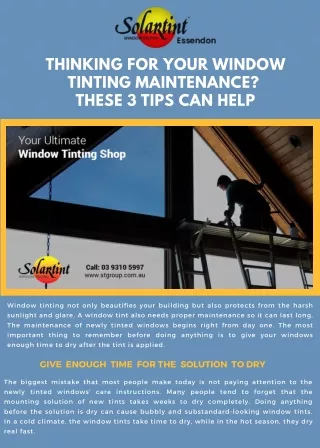 Thinking for Your Window Tinting Maintenance  These 3 Tips Can Help