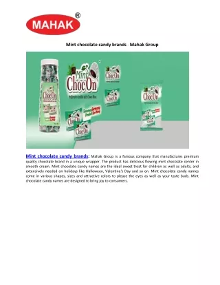 Mint chocolate candy brands - Mahak Group
