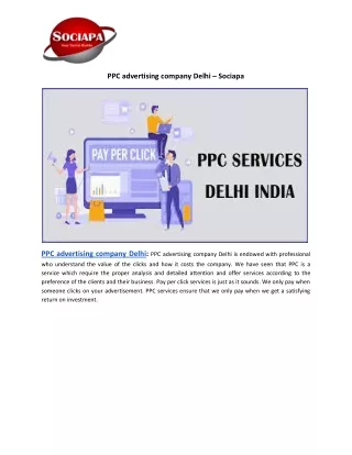 PPC advertising company Delhi - Sociapa