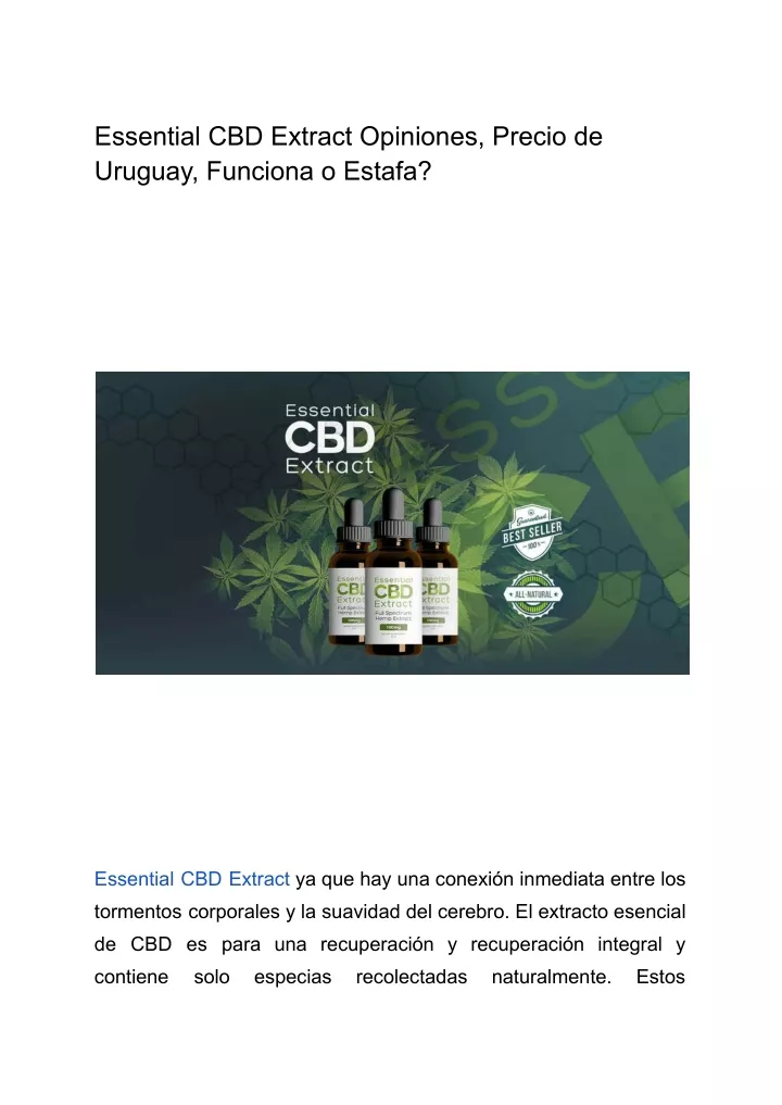 essential cbd extract opiniones precio de uruguay