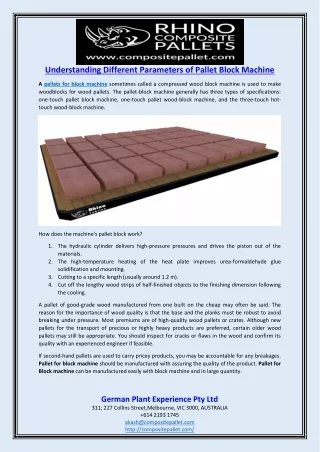 understanding different parameters of pallet