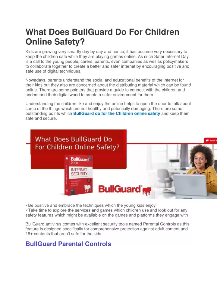 what does bullguard do for children online safety