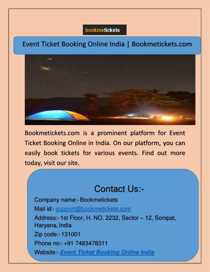 event ticket booking online india bookmetickets