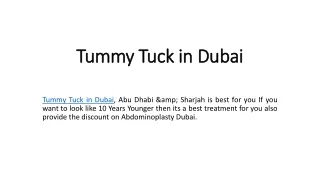 tummy tuck in dubai
